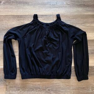INC Black Blouse- Size Small, Peasant Top w/ Elastic Waist